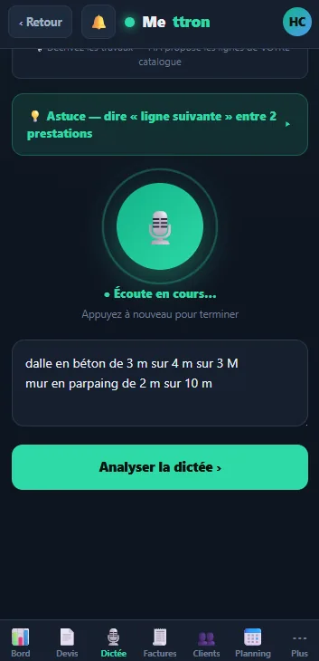 Mettron — dictée IA (mobile)