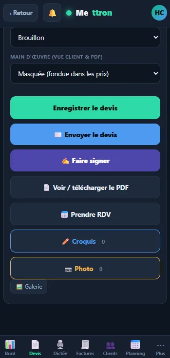 Mettron — catalogue de prestations (mobile)