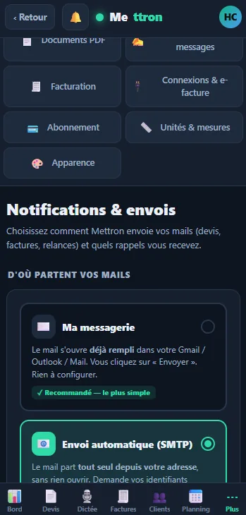 Mettron sur mobile — vue 22