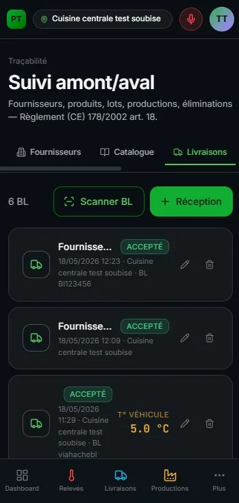 Capture mobile Plat Témoin