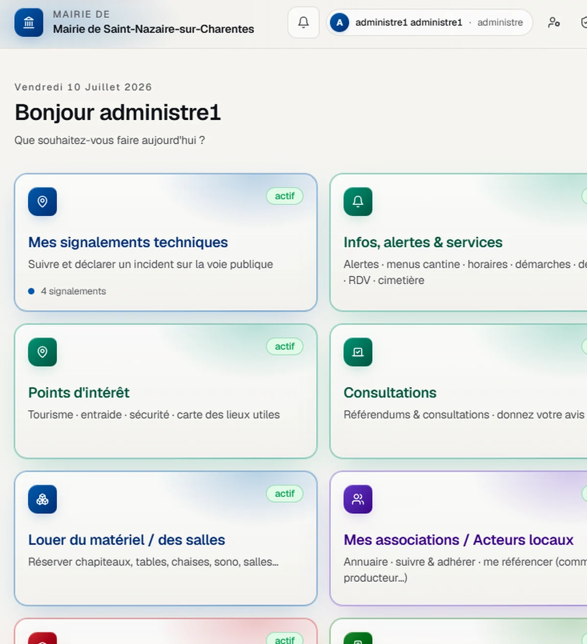 Espace administré : signalements, infos et démarches dans Vision Pro Collectivité