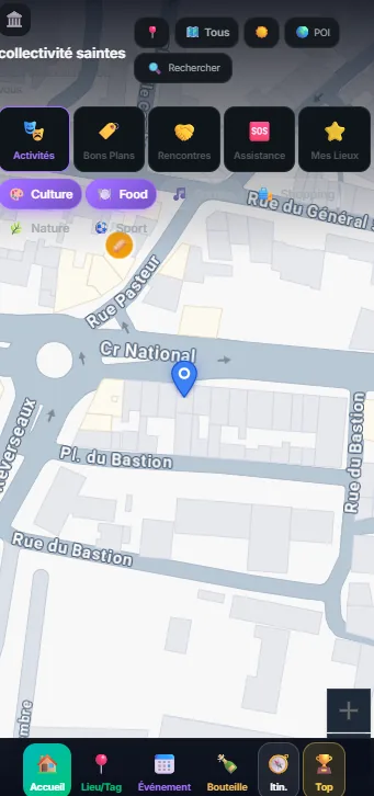 La carte filtrée sur mobile