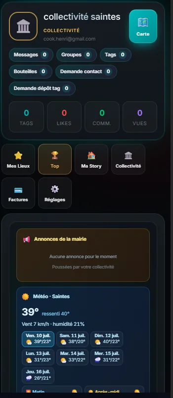 Météo, annonces et quiz sur mobile