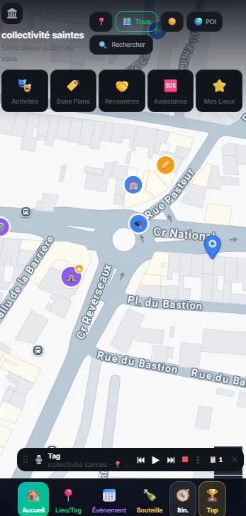 Un itinéraire thématique sur mobile