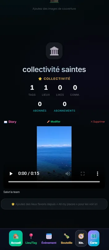 Votre page de profil sur mobile