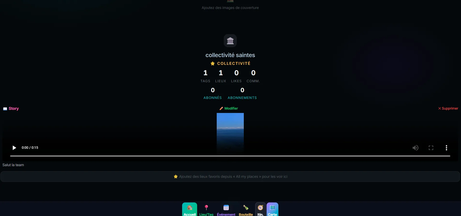 Votre page de profil GeoTag